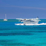 Seaplane landing in the ocean